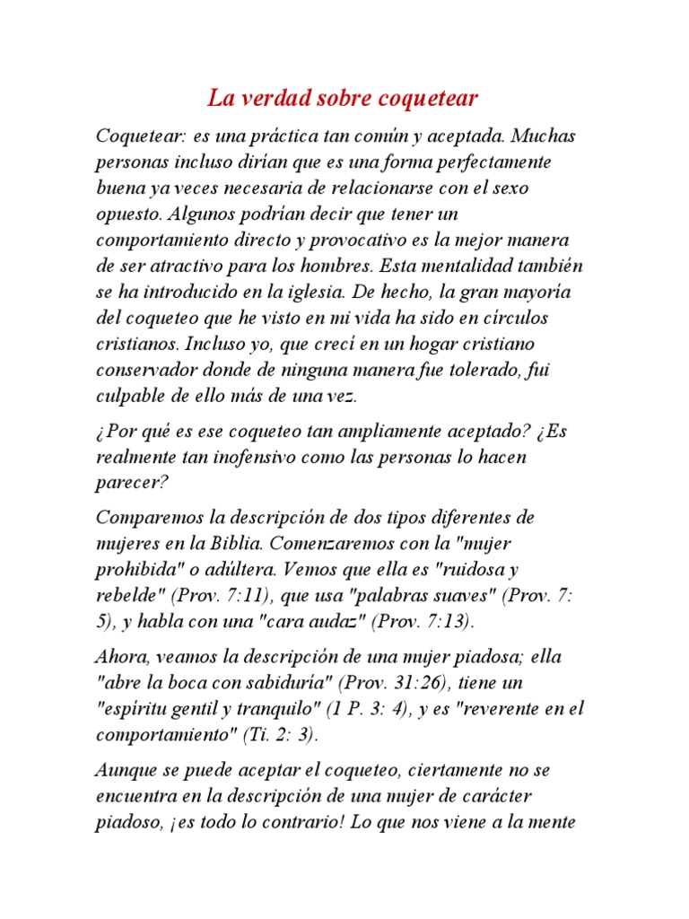 La Verdad Sobre Coquetear | PDF | Flirteador | Amor