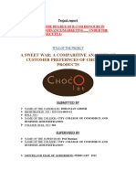 A Sweet War: A Comparitive Analysis of Customer Prefernces of Choclate Products