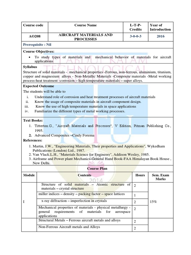 AO208 Aircraft Materials and Processes PDF PDF Alloy Corrosion
