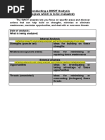 Conducting A SWOT Analysis (A Program Which Is To Be Evaluated)