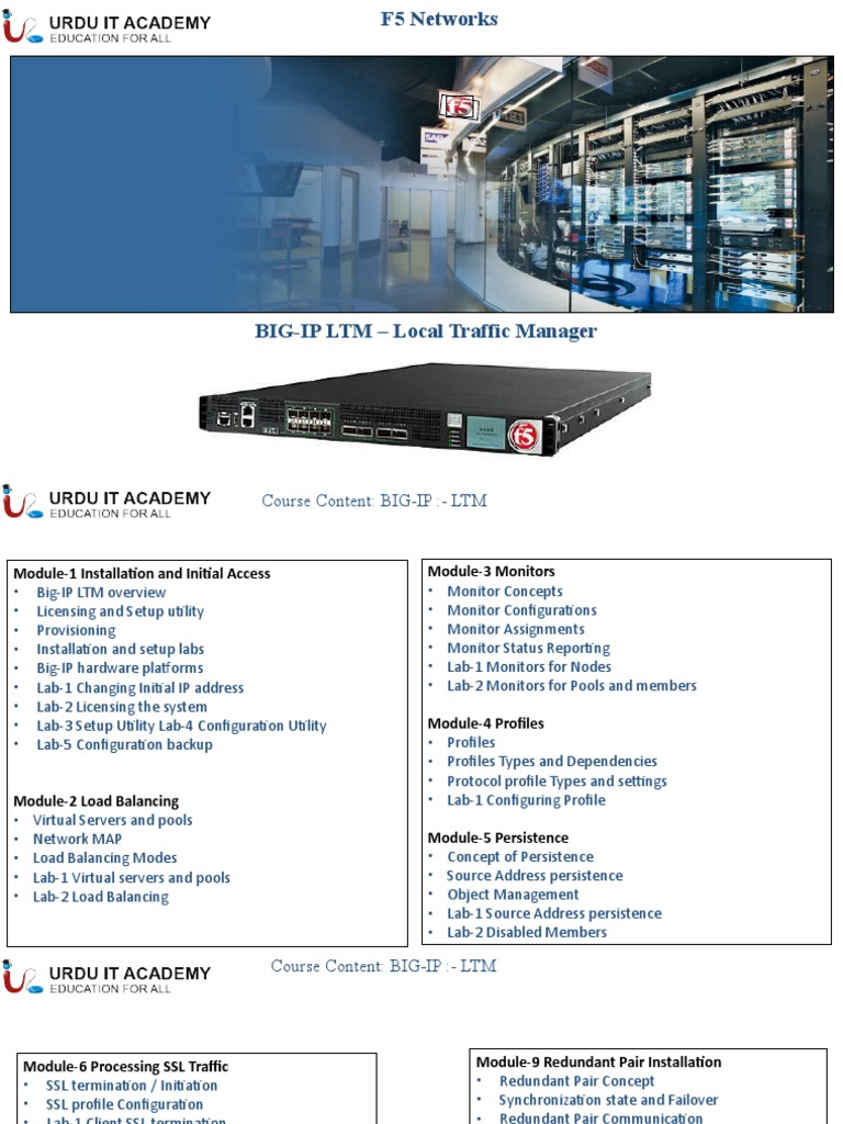 F5 BIG-IP LTM Training Overview | PDF | Load Balancing (Computing ...