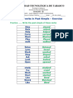 Universidad Tecnológica de Tabasco: Regular Verbs in Past Simple - Exercise