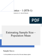 Session 22,23 - Interval Estimates