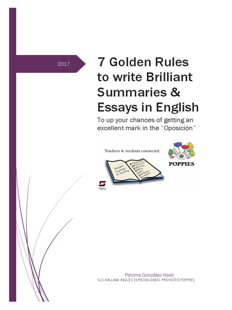 7 Golden Rules To Write Brilliant Summaries & Essays in English - To ...