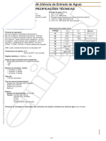 Série EVA (Válvula de Entrada de Água) Especificações Técnicas