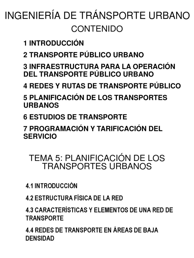 Planificación del Transporte Urbano | PDF | Transporte | Transporte público