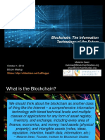 Blockchain: The Information Technology of The Future: October 1, 2014 Bitcoin Meetup Melanie Swan