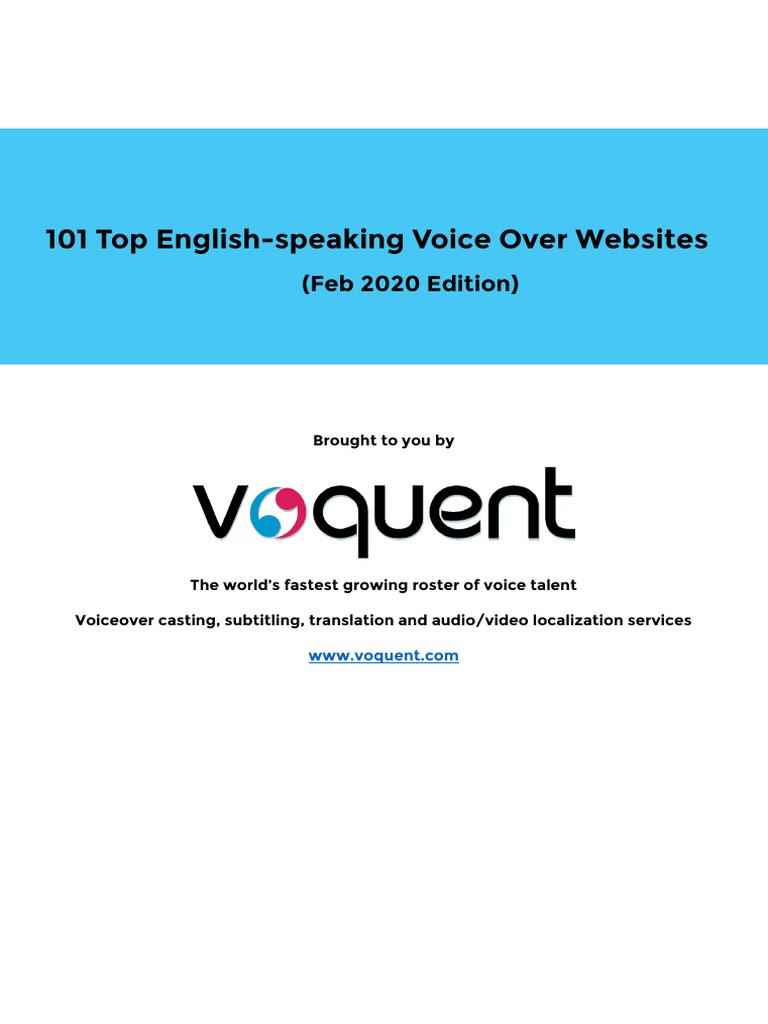 Voquent Top 101 English Voice Over Website Guide PDF Online