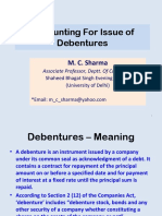 Accounting For Issue of Debentures: M. C. Sharma