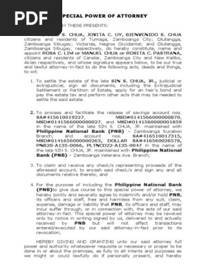 Special Power of Attorney