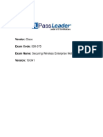 Vendor: Cisco Exam Code: 300-375 Exam Name: Securing Wireless Enterprise Networks