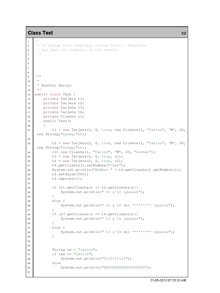 Class test to change this template choose tools templates and