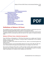 Balance of Power (BOP) Theory in International Relations - CSS Notes