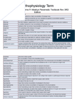 Pathophysiology Term: Pathophysiology Terms FR Mosbys Paramedic Textbook Rev 3RD Edition