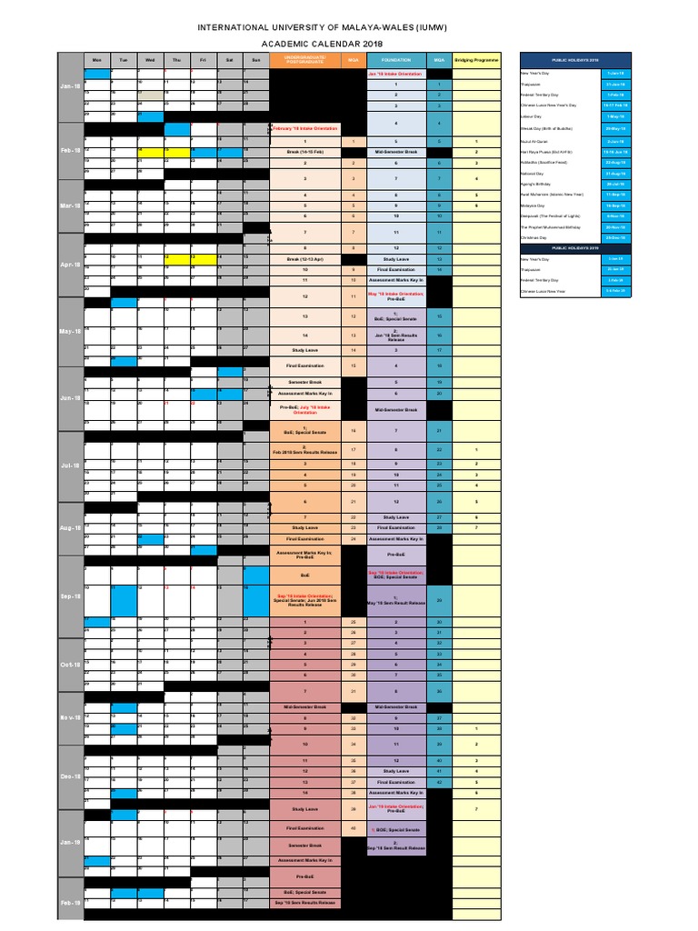 Umw Calendar Spring 2022 Academic Calendar 2018 | Pdf | Academic Term | Learning