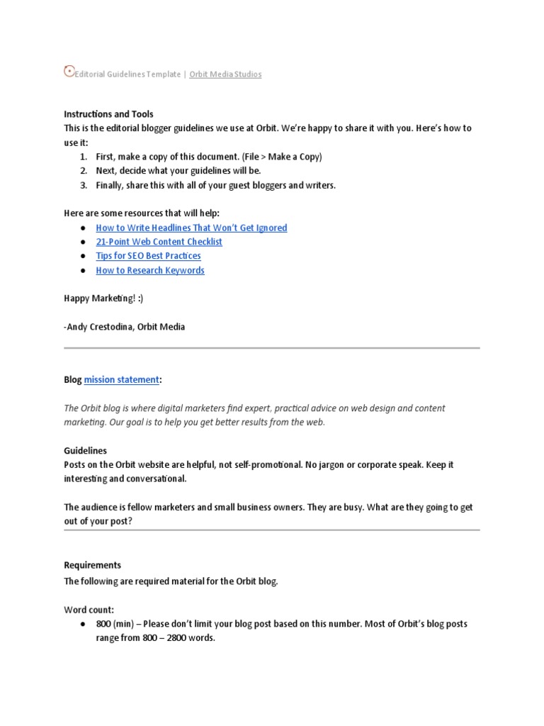 Editorial Guidelines Template - Shared | PDF | Search Engine ...