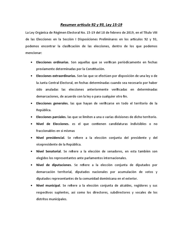 Resumen Artículo 92 Y 93 Pdf