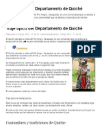 Traje Típico Del Departamento de Quiché Costumbres y Tradiciones