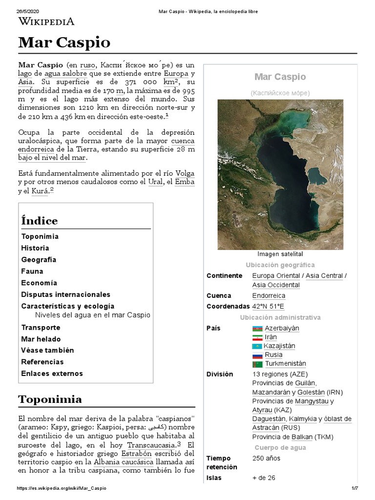 Mar Cáspio – Wikipédia, a enciclopédia livre