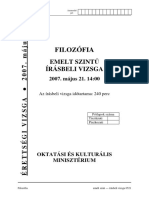 Filozofia Emelt Szintu Irasbeli Erettsegi Vizsga Megoldassal 2007