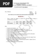 Computer Lab - Practical Question Bank Faculty of Commerce, Osmania University