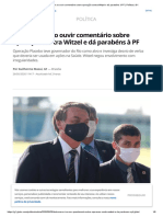 Bolsonaro ri ao ouvir comentário sobre operação contra Witzel e dá parabéns à PF _ Política _ G1