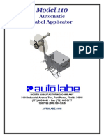 Model 110 Automatic Label Applicator Owner's Manual