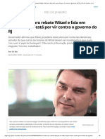 Flávio Bolsonaro rebate Witzel e fala em 'tsunami' que está por vir contra o governo do RJ _ Rio de Janeiro _ G1