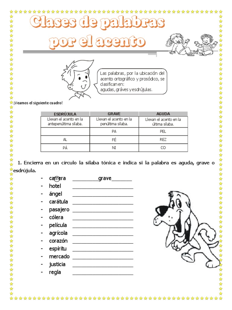 Como Es Una Palabra Aguda Grave O Esdrujula Palabras Aguda, Graves y Esdrújulas | PDF | Fonética | Idiomas