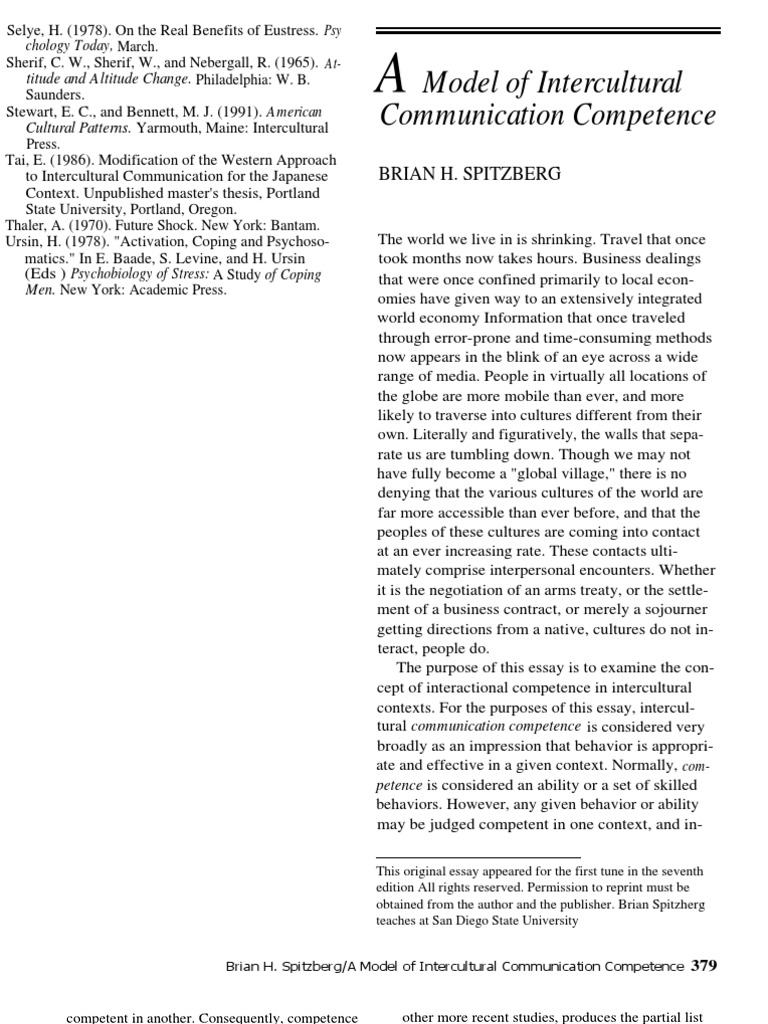 A Model Of Icc Download Free Pdf Interpersonal Relationships