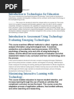 Course For Education Technologyi