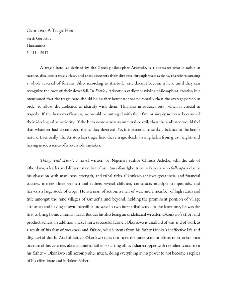 How Is Okonkwo A Tragic Hero? , FREE Okonkwo: A Tragic Hero Essay – ILTCN