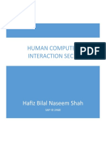 Human Computer Interaction Sec B: Hafiz Bilal Naseem Shah