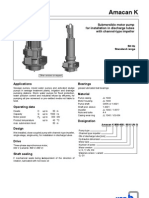 Amacan K: Submersible Motor Pump For Installation in Discharge Tubes With Channel-Type Impeller