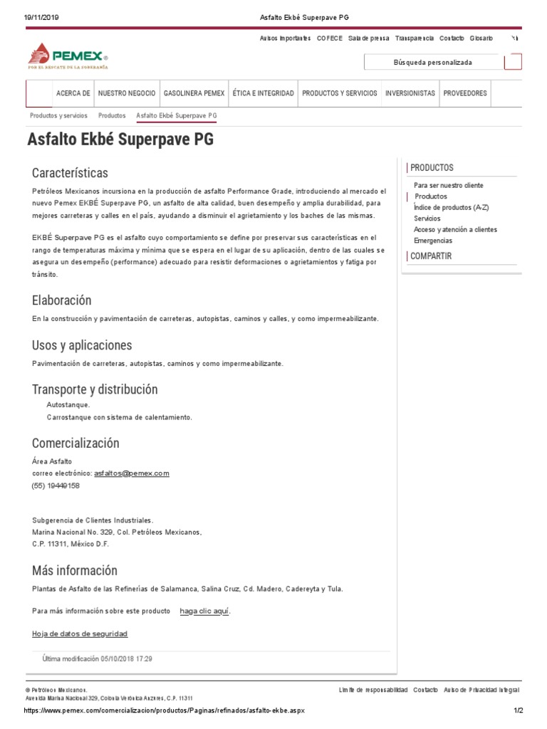 Asfalto Ekbé Superpave PG | PDF | Asfalto | México