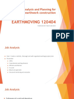 Earthwork Planning and Job Analysis