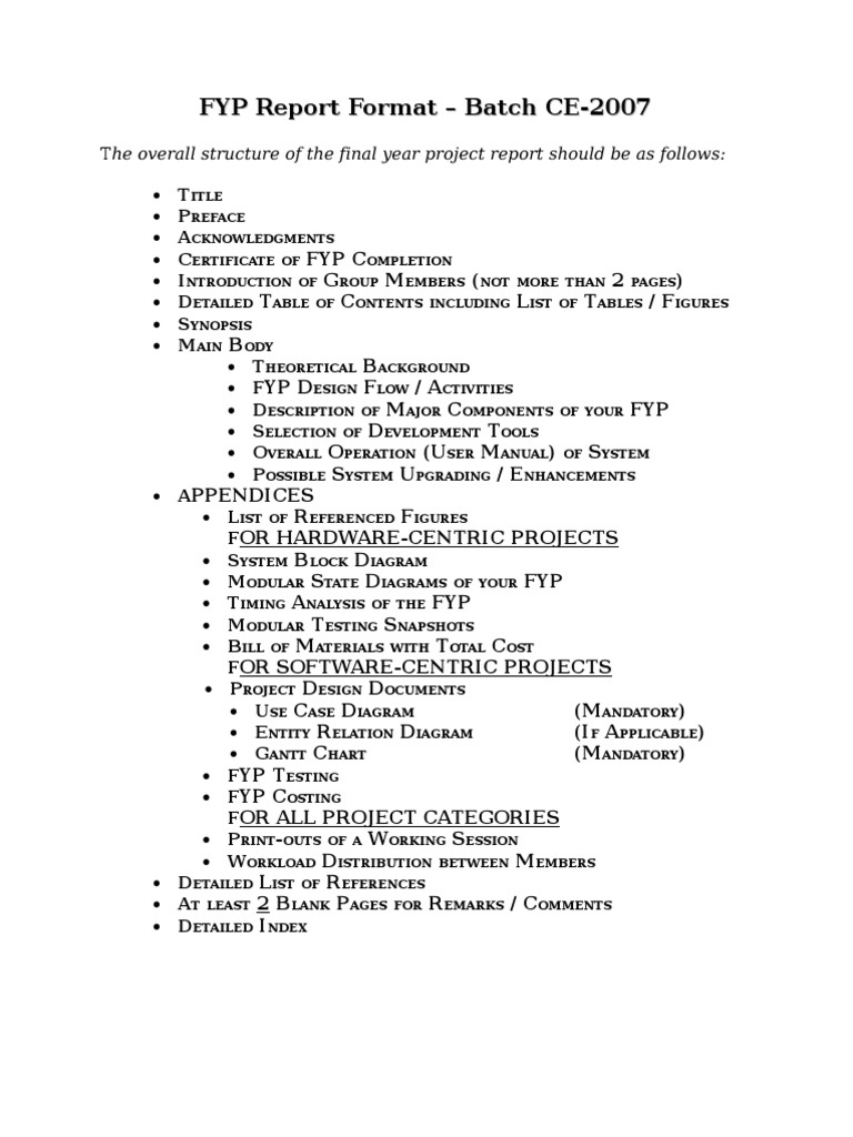 Final Year Project Report Structure | PDF | Search Engine Indexing ...