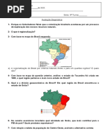Avaliação Diagnóstica - EAJA 6º Ano GEOGRAFIA