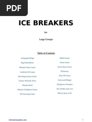 Ice Breakers for Large Groups
