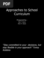 Approaches To School Curriculum