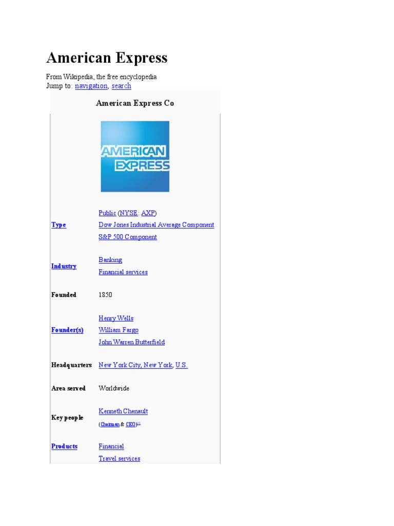 American Express Company Overview | PDF | American Express | Economies