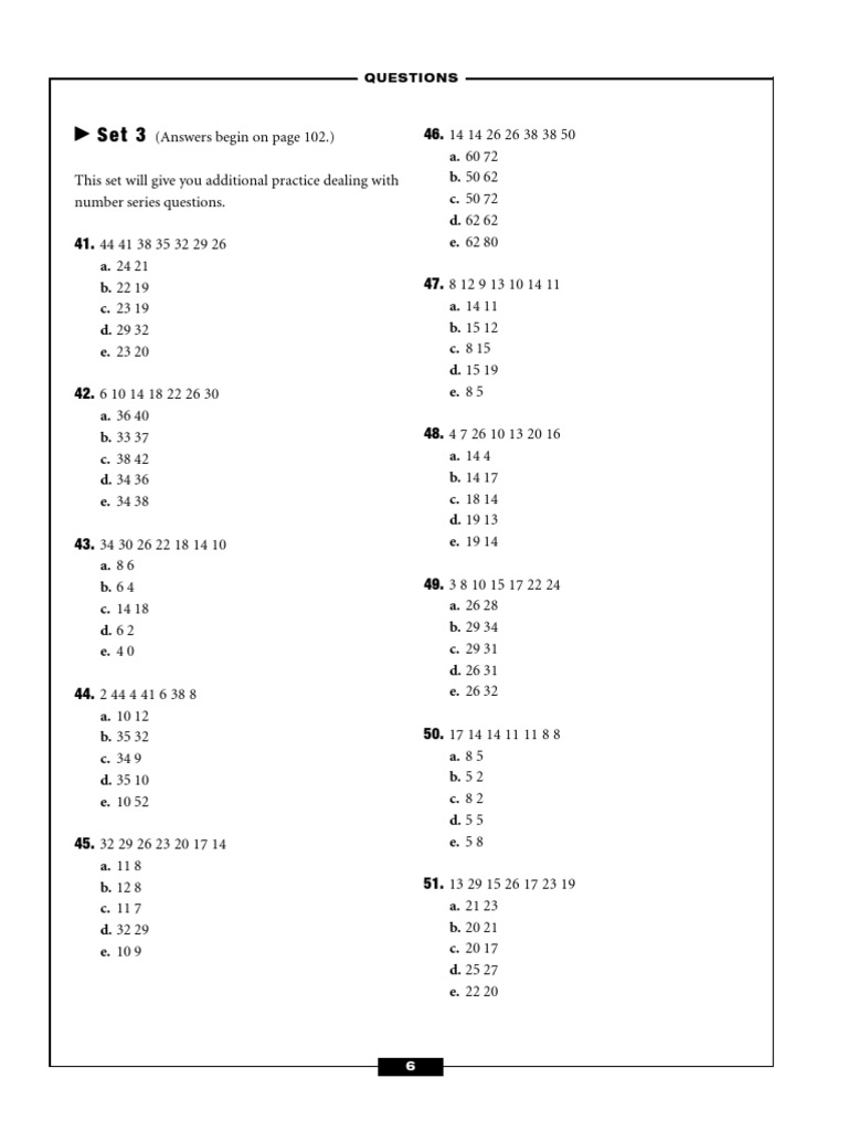 Number Series Practice Questions | PDF