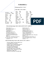 Subject Pronouns and Verb "To Be