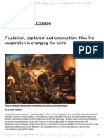 Feudalism, Capitalism and Corporatism - How The Corporation Is Changing The World - Philosophers For Change