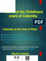 Rizal and His Childhood Years at Calamba
