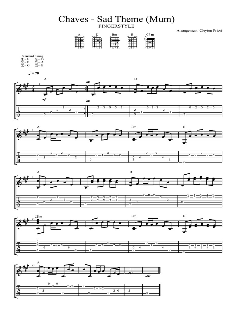 Chaves Sad Theme Tab Score Pdf