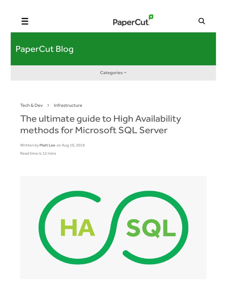 The Ultimate Guide To High Availability Method For Microsoft SQL Server ...