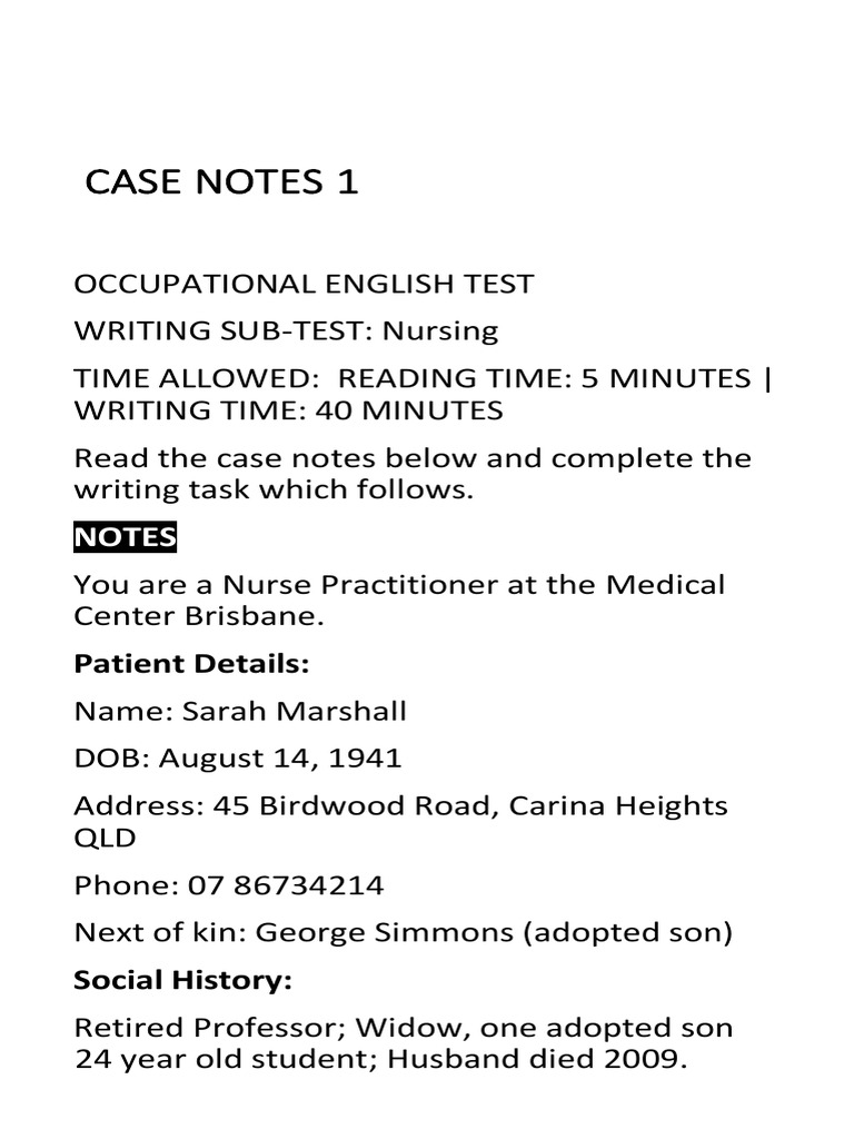 OET Writing Case Notes 1 35 Mobile PDF | PDF | Ebola Virus Disease