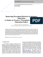 Removing Perceptual Barriers To Inclusive Education (A Study On Teachers' Perception On Inclusive Education Policy)