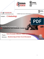 Criminology: Socio Economic Offences: Nature and Dimensions Racketeering in False Travel Documents